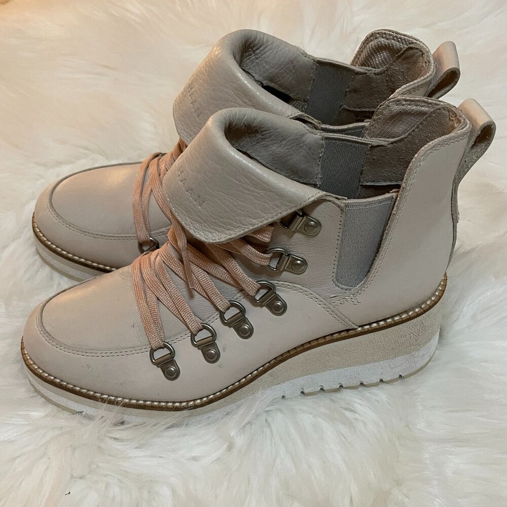 Cole Haan ZeroGrand Wedge Hiker Pumice Stone Leather Waterproof Boots Shoes 6.5